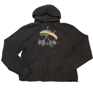 The Drive Clothing Co. Black Skull Graphic Women's Cropped Sweater